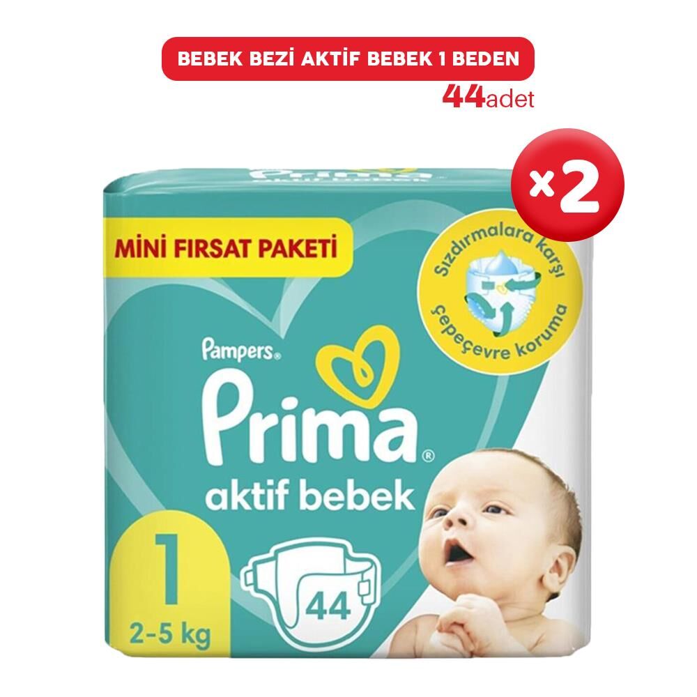 Prima Bebek Bezi Aktif Bebek 1 Beden 44 Adet x 2