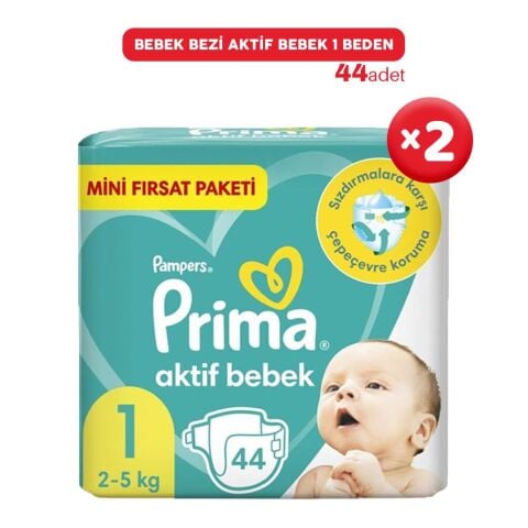 Prima Bebek Bezi Aktif Bebek 1 Beden 44 Adet x 2