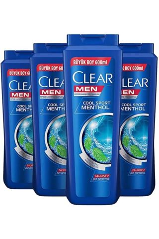 Clear Men Cool Sport Menthol Şampuan 600 ML x 4