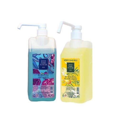 Eyüp Sabri Tuncer Okyanus Kolonyası Sprey Başlık 1 lt + Klasik Limon Sprey Başlık 1 Lt