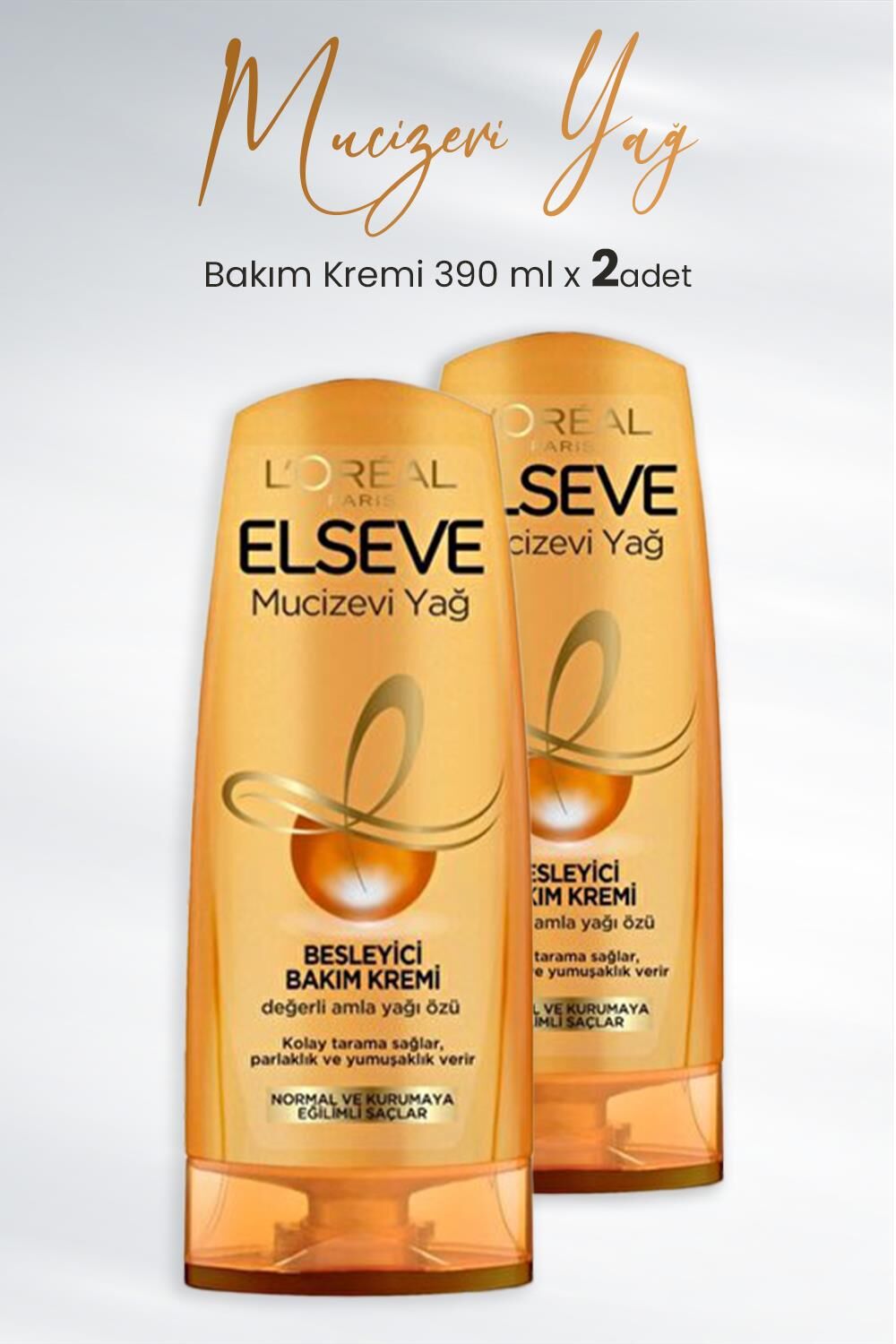 Elseve Mucizevi Yağ Besleyici Bakım Kremi Amla Yağı 390 ml x 2 Adet