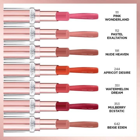 3 Adet Loreal Paris Glow Paradise Lipstick 111 Pink Wonderland ve ROSIE