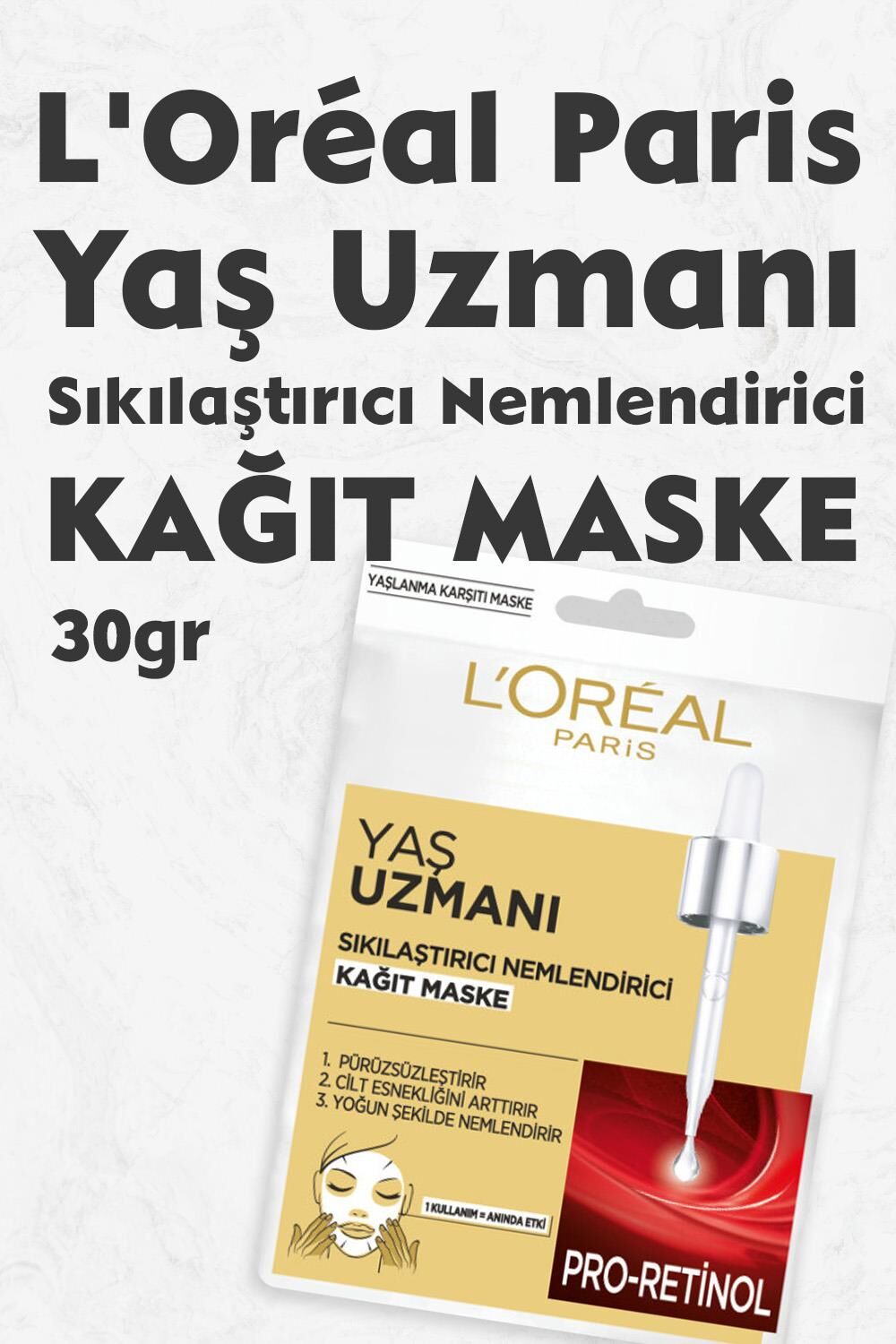 Loreal Paris Yaş Uzmanı Sıkılaştırıcı Nemlendirici Kağıt Maske 30 gr