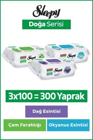 Doğa Serisi Yüzey Temizlik Havlusu Çam, Okyanus ve Dağ Esintisi 3x100 (300 Yaprak)