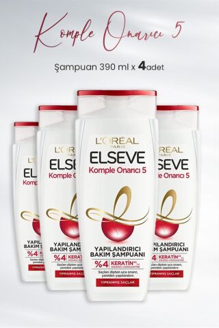 Elseve Komple Onarıcı 5 Yapılandırıcı Şampuan 390 ml x 4 Adet