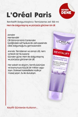 Loreal Paris Revitalift Dolgunlaştırıcı Temizleme Jeli 150 ml