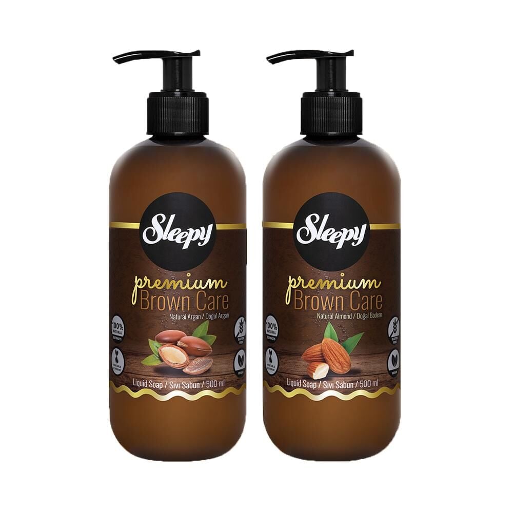 Sleepy Premium Brown Care Sıvı Sabun Argan ve Badem 500 ml