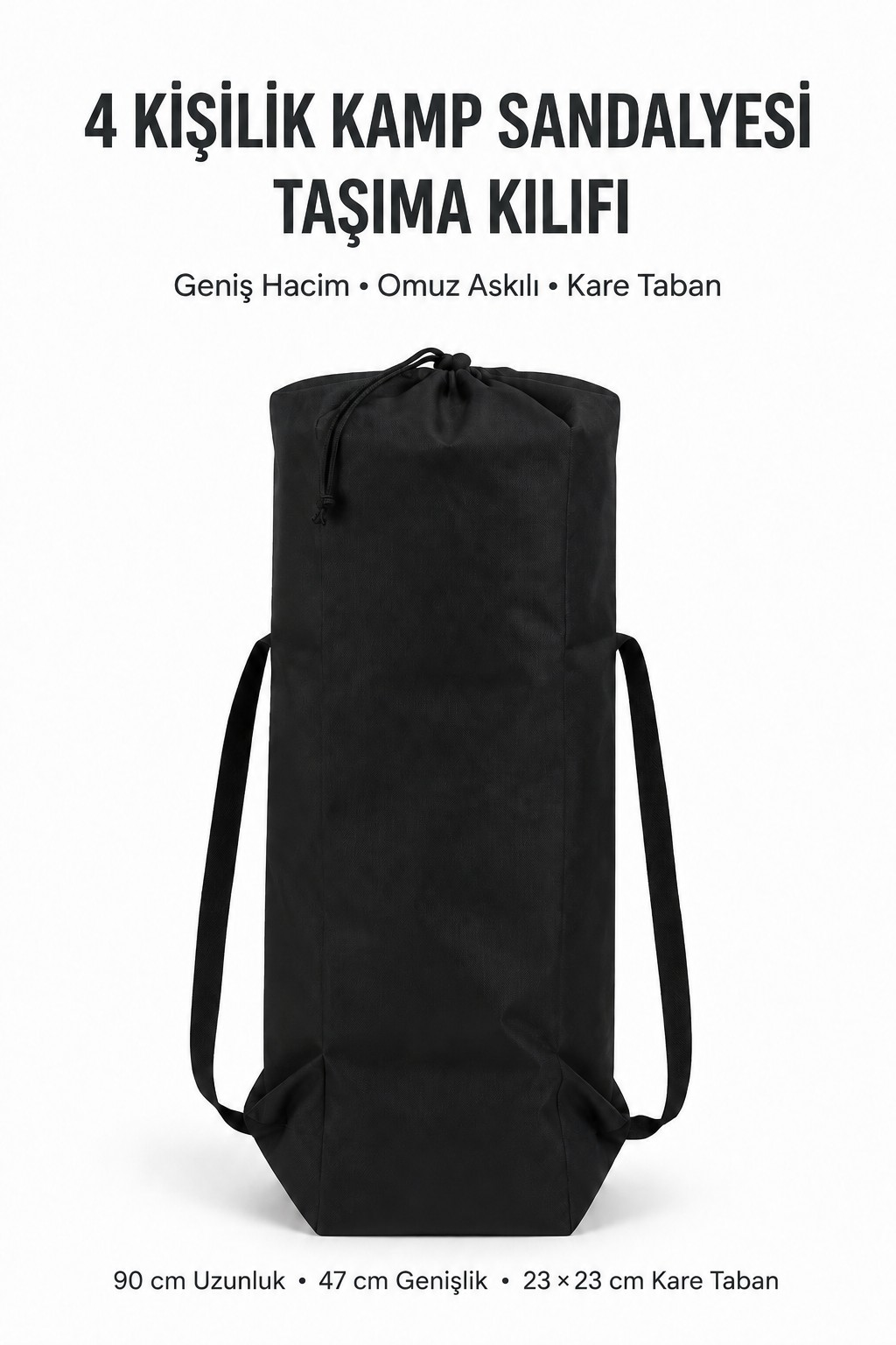4 Kişilik Kamp Sandalyesi Taşıma Kılıfı, Antrasit 90 × 47 cm