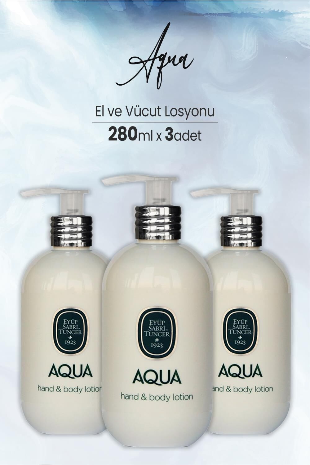 Eyüp Sabri Tuncer Aqua El ve Vücut Losyonu 280 ml x 3 Adet