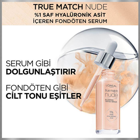 3 Adet Loreal Paris True Match Nude Fondöten Serum 1-2 Rosy Light ve ROSIE