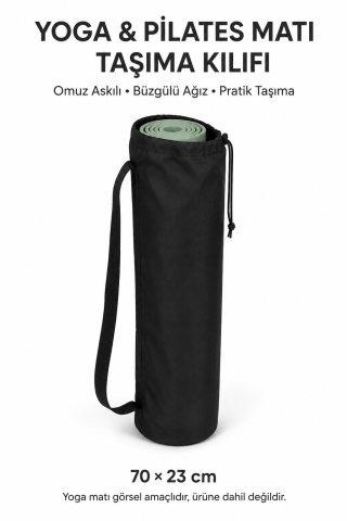Yoga ve Pilates Matı Taşıma Kılıfı, Antrasit 70 × 23 cm