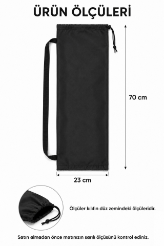 Yoga ve Pilates Matı Taşıma Kılıfı, Antrasit 70 × 23 cm