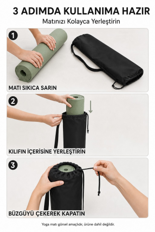Yoga ve Pilates Matı Taşıma Kılıfı, Antrasit 70 × 23 cm