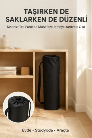 Yoga ve Pilates Matı Taşıma Kılıfı, Antrasit 70 × 23 cm