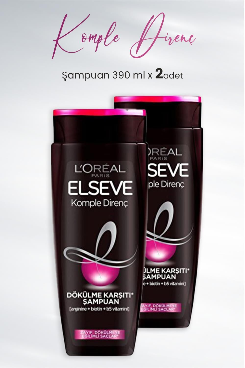 Elseve Komple Direnç Dökülme Karşıtı Şampuan 390 ml x 2 Adet