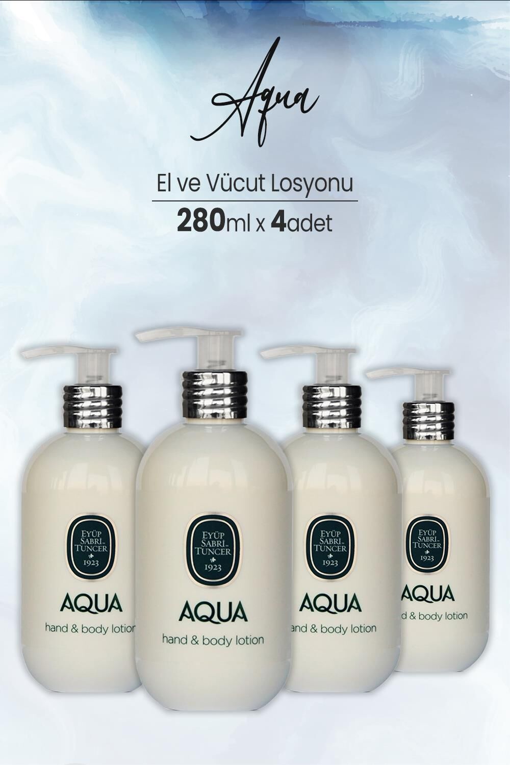 Eyüp Sabri Tuncer Aqua El ve Vücut Losyonu 280 ml x 4 Adet