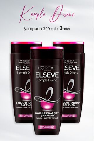Elseve Komple Direnç Dökülme Karşıtı Şampuan 390 ml x 3 Adet