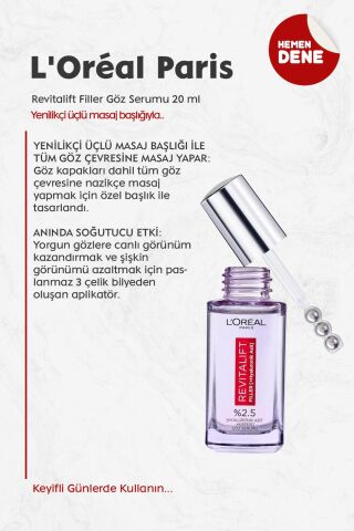Loreal Paris Revitalift Filler Göz Serumu 20 ml