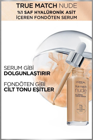 3 Adet Loreal Paris True Match Nude Fondöten Serum 2-3 Light ve ROSIE