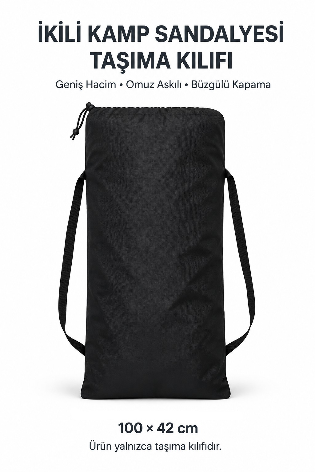 2 Kamp Sandalyesi Taşıma Kılıfı, Antrasit 100 × 42 cm