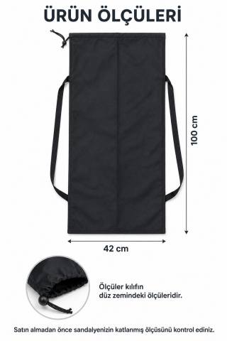 2 Kamp Sandalyesi Taşıma Kılıfı, Antrasit 100 × 42 cm