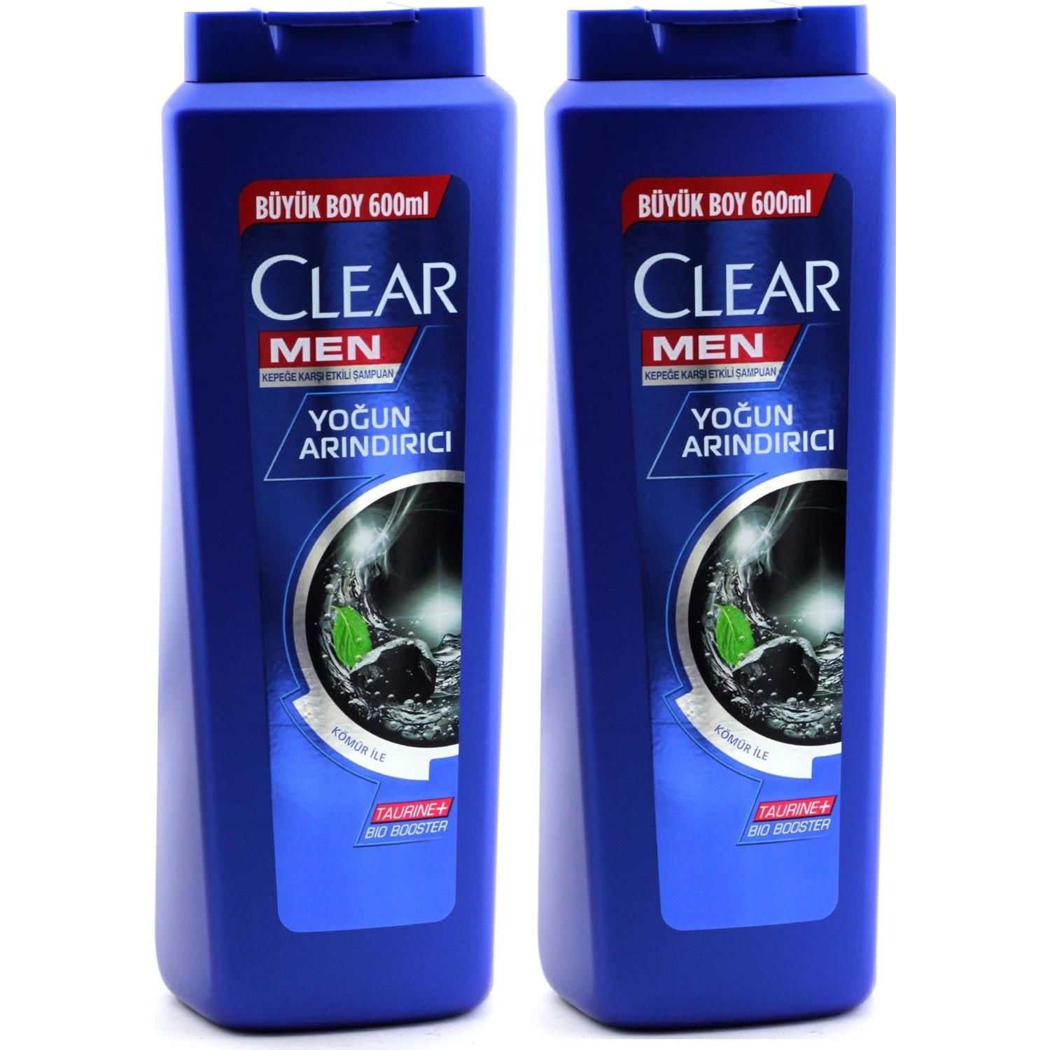 Clear Men Erkek Şampuan Yoğun Arındırıcı Kömür Özlü Kepeğe Karşı Etkili 600 ML x 2