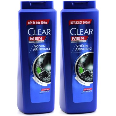 Clear Men Erkek Şampuan Yoğun Arındırıcı Kömür Özlü Kepeğe Karşı Etkili 600 ML x 2