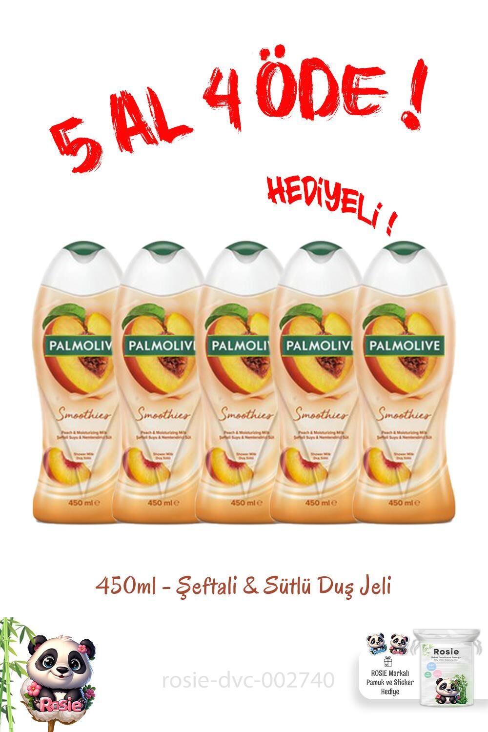 Duş Jeli Smoothies Şeftali Ve Sütlü 450 ml 5 Al 4 Öde ve Rosie