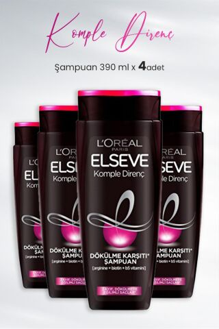 Elseve Komple Direnç Dökülme Karşıtı Şampuan 390 ml x 4 Adet