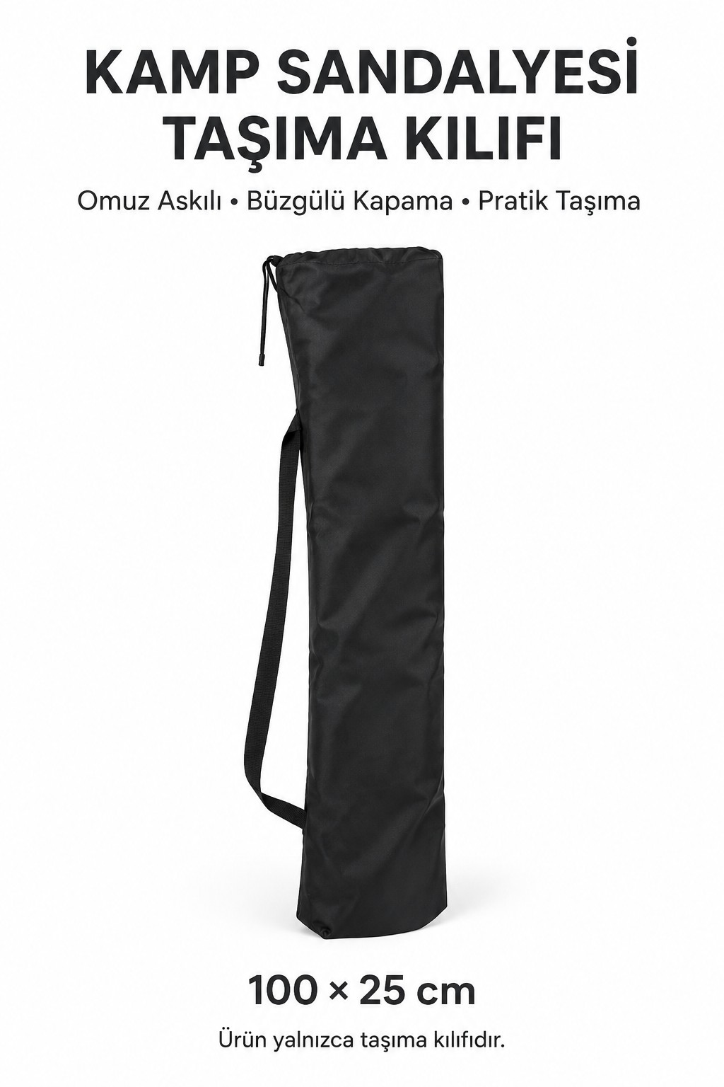 Kamp Sandalyesi Taşıma Kılıfı, Antrasit 100 × 25 cm