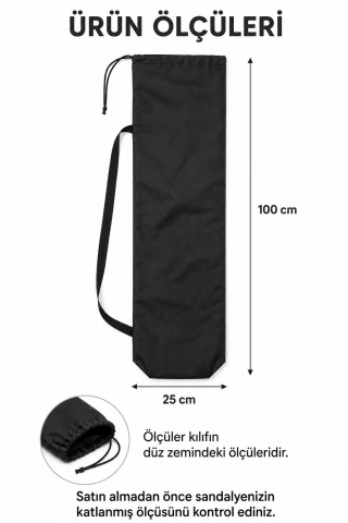 Kamp Sandalyesi Taşıma Kılıfı, Antrasit 100 × 25 cm