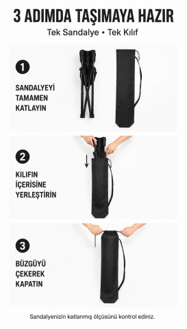 Kamp Sandalyesi Taşıma Kılıfı, Antrasit 100 × 25 cm