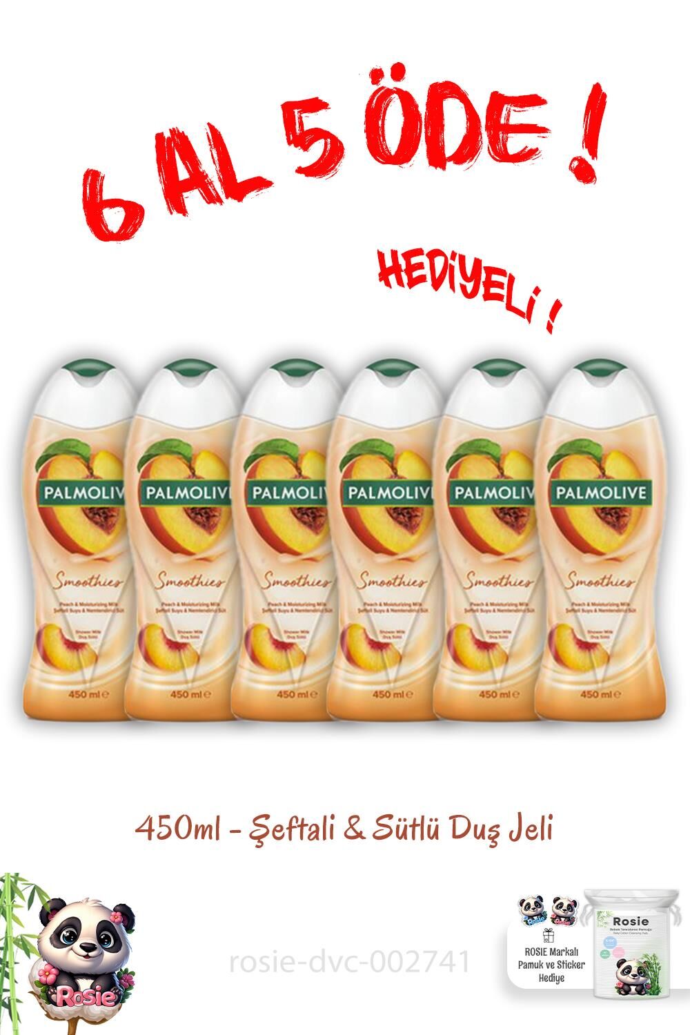 Palmolive Duş Jeli Smoothies Şeftali Ve Sütlü 450 ml 6 Al 5 Öde