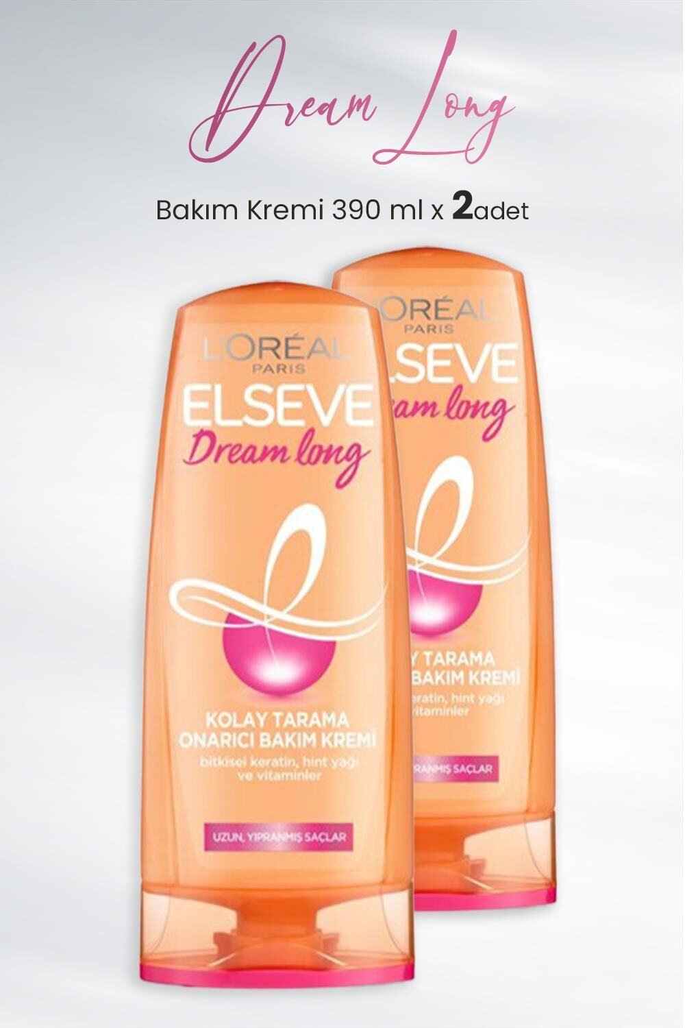 Elseve Dream Long Onarıcı Bakım Kremi 390 ml x 2 Adet