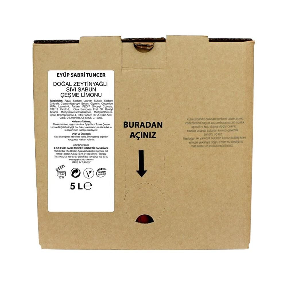 Eyüp Sabri Tuncer Çeşme Limonu Doğal Zeytinyağlı Sıvı Sabun 5 lt
