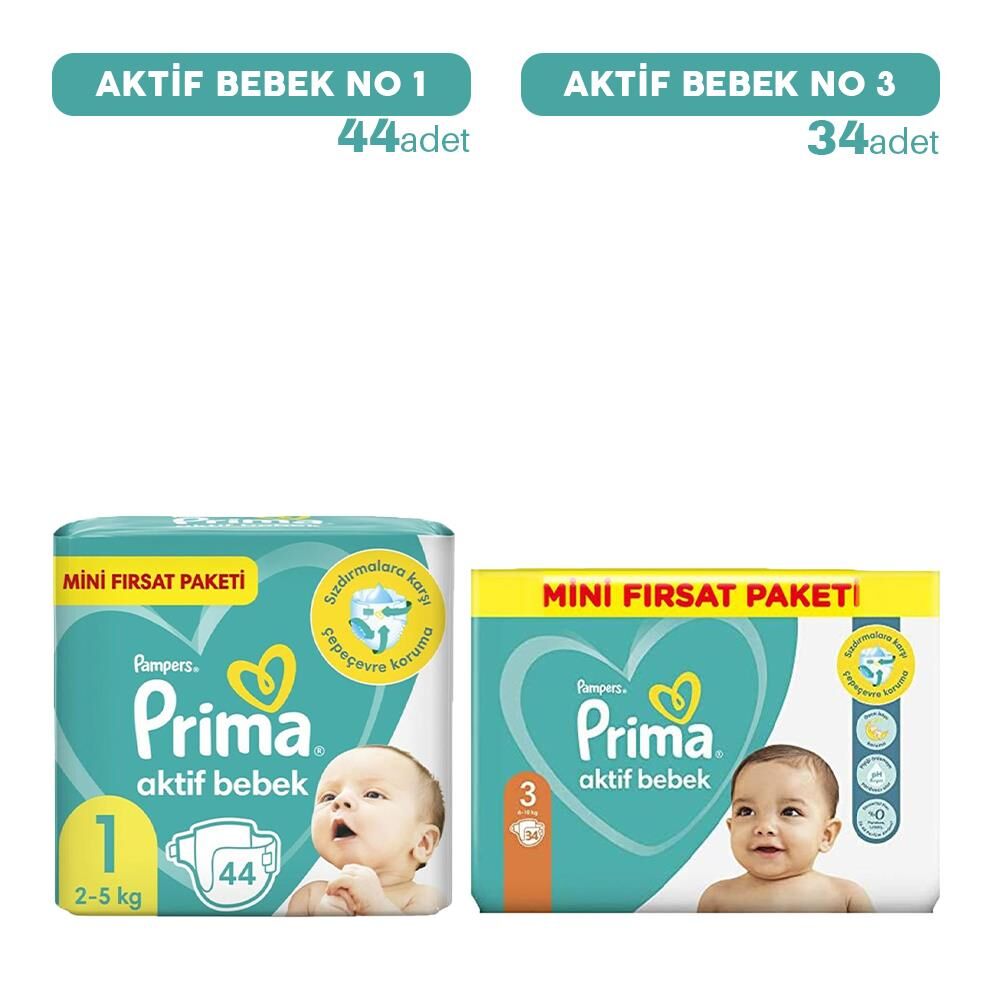 Prima Bebek Bezi 1 No 44'lü ve 3 No 34' lü
