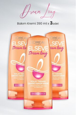 Elseve Dream Long Onarıcı Bakım Kremi 390 ml x 3 Adet