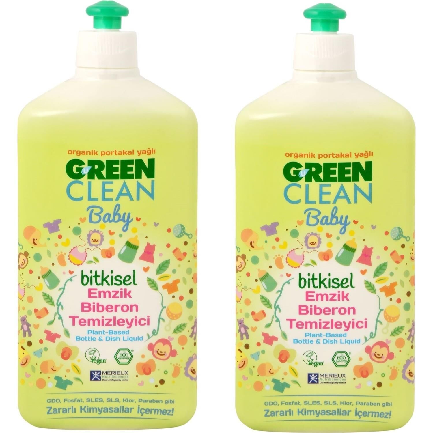 U green Clean Baby Bitkisel Biberon Emzik Temizleyici 500 ml x 2