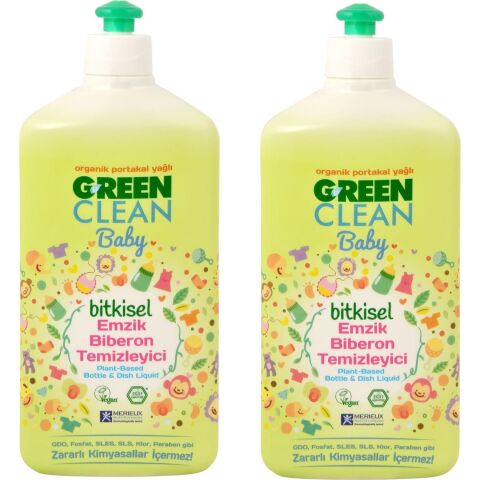 U green Clean Baby Bitkisel Biberon Emzik Temizleyici 500 ml x 2