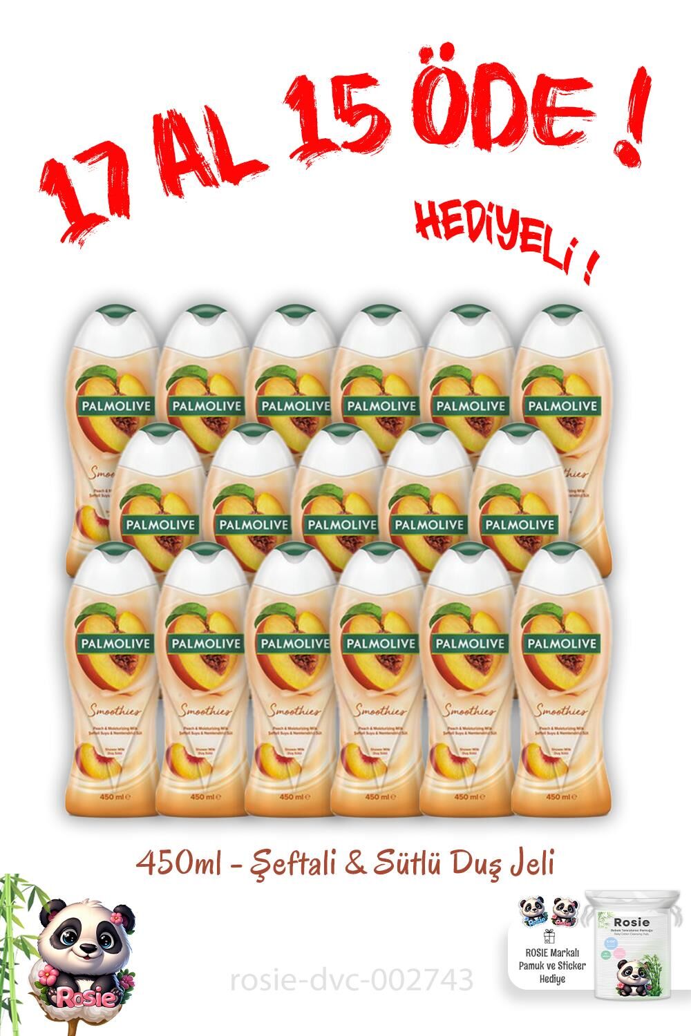 17 Al 15 Öde Duş Jeli Smoothies Şeftali Ve Sütlü 450 ml