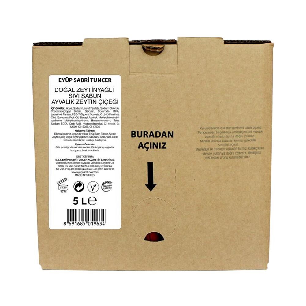 Eyüp Sabri Tuncer Ayvalık Zeytin Çiçeği Doğal Zeytinyağlı Sıvı Sabun 5 lt