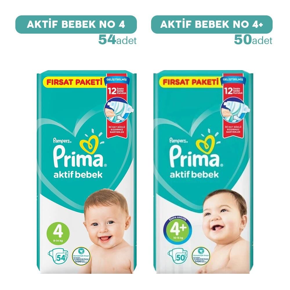 Prima Bebek Bezi 4 No 54'lü ve 4+ No 50' li