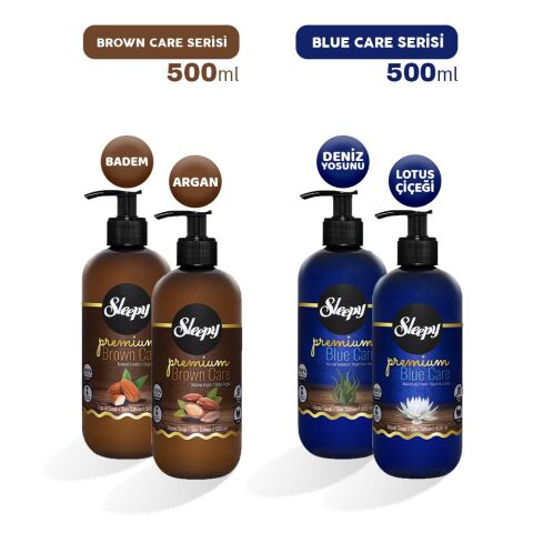 Sleepy Premium Brown Care ve Blue Care Sıvı Sabun
