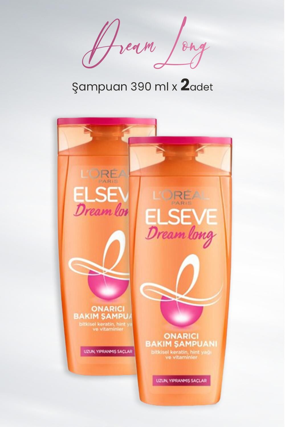 Elseve Dream Long Onarıcı Bakım Şampuanı 390 ml x 2 Adet