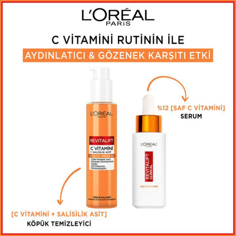 3 Adet Loreal Paris Revitalift C Vitamini Aydınlatıcı Temizleme Jeli 150 ml ve ROSIE