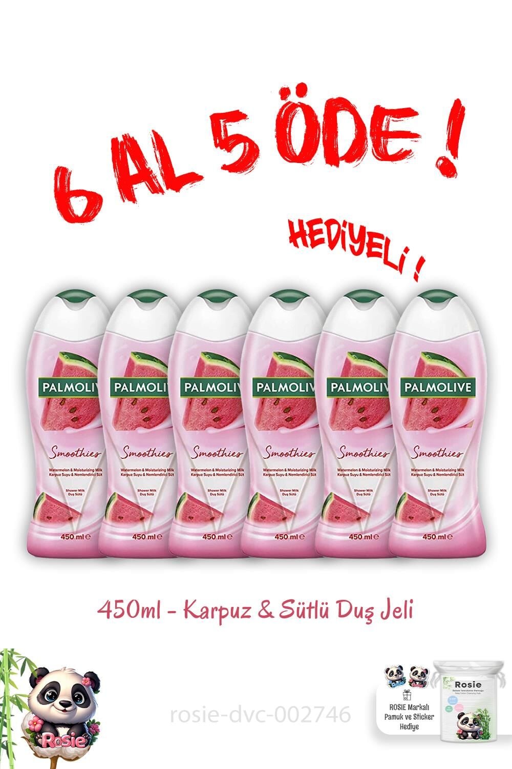 450 Ml Duş Jeli Smoothies Karpuz Ve Sütlü 6 Al 5 Öde