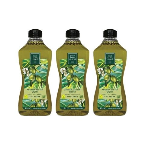 Eyüp Sabri Tuncer Doğal Zeytinyağlı Sıvı Sabun Ayvalık Zeytin Çiçeği 1500 ML Pet Şişe x 3