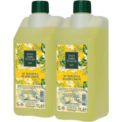 Eyüp Sabri Tuncer Klasik Limon Kolonyası Yedek Şişe 1 Litre x 2