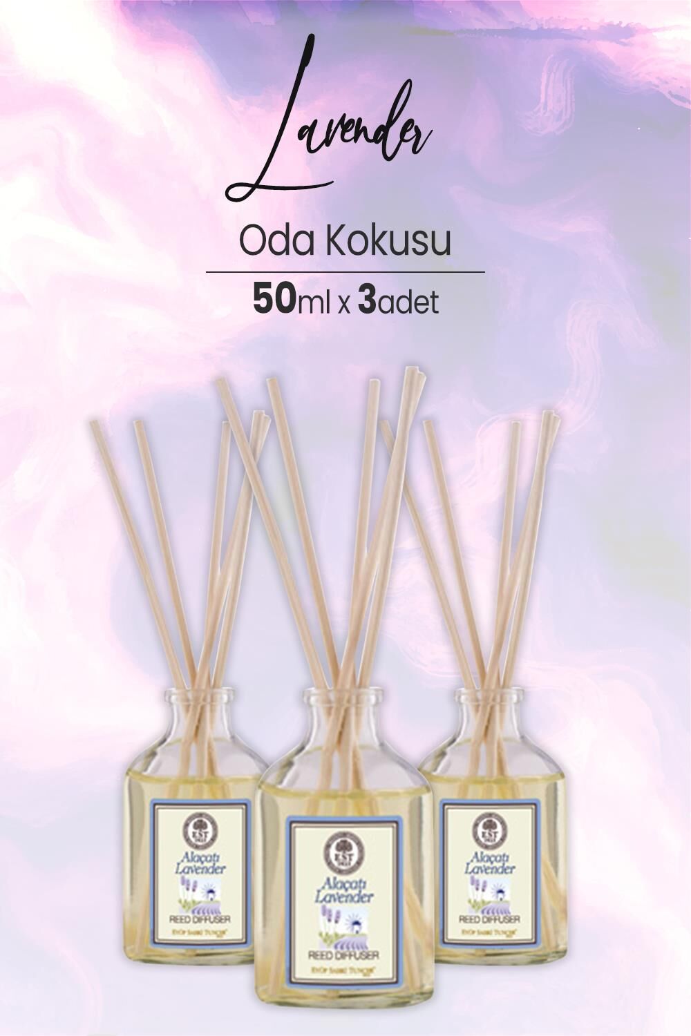 Eyüp Sabri Tuncer Lavender Çubuklu Oda Kokusu 50 ml x 3 Adet