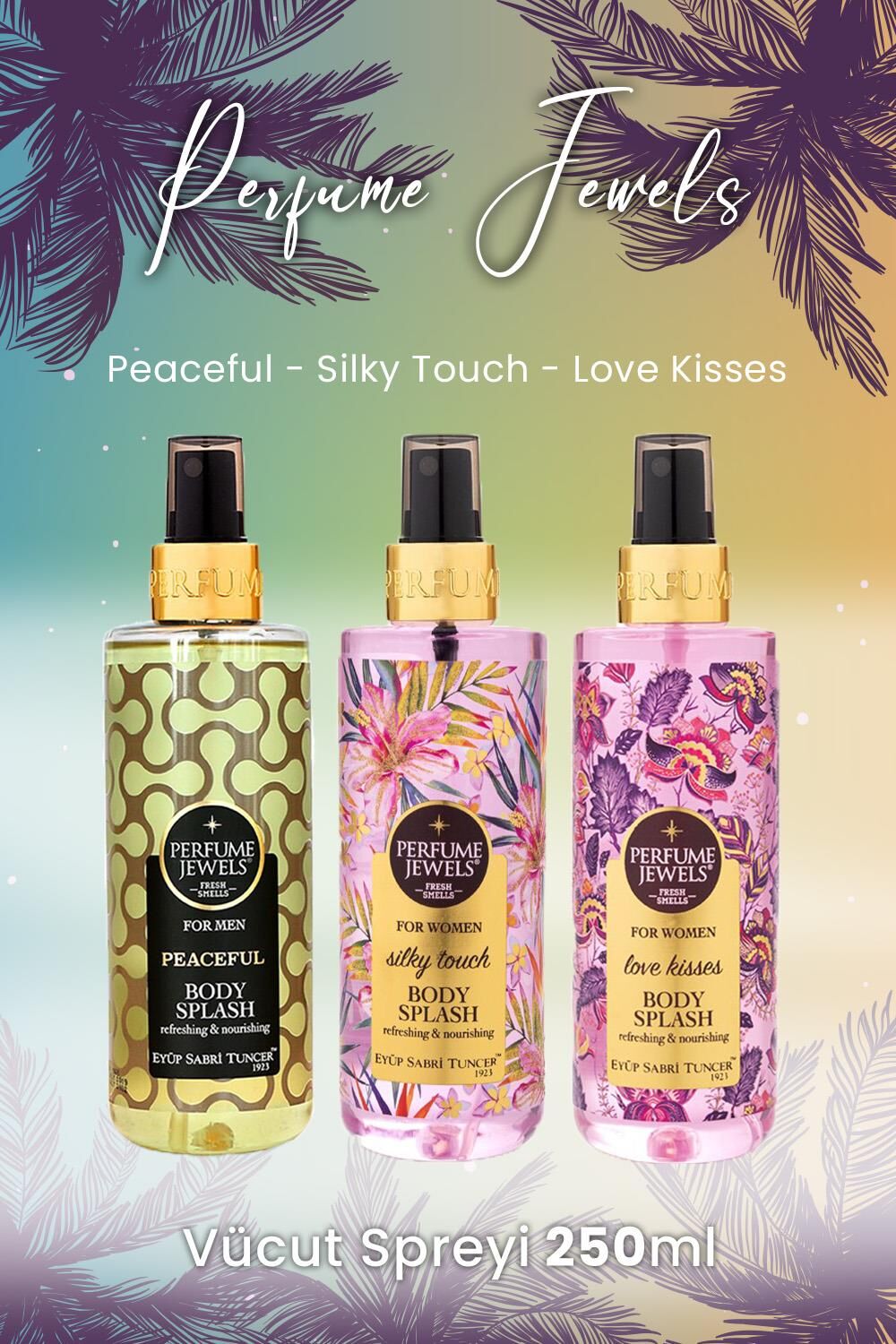 Eyüp Sabri Tuncer Vücut Spreyi Peaceful, Silky Touch ve Love Kisses